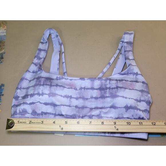 Athleta Exhale Sports Bra XS A-C Purple Tie-Dye Print Medium Support EUC - Picture 7 of 8